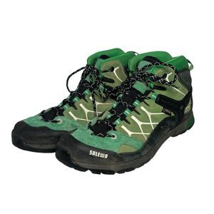 Salewa Jr Alp Trainer Mid Gore-Tex Hiking Boots Sneakers Green Youth Boys 7.5